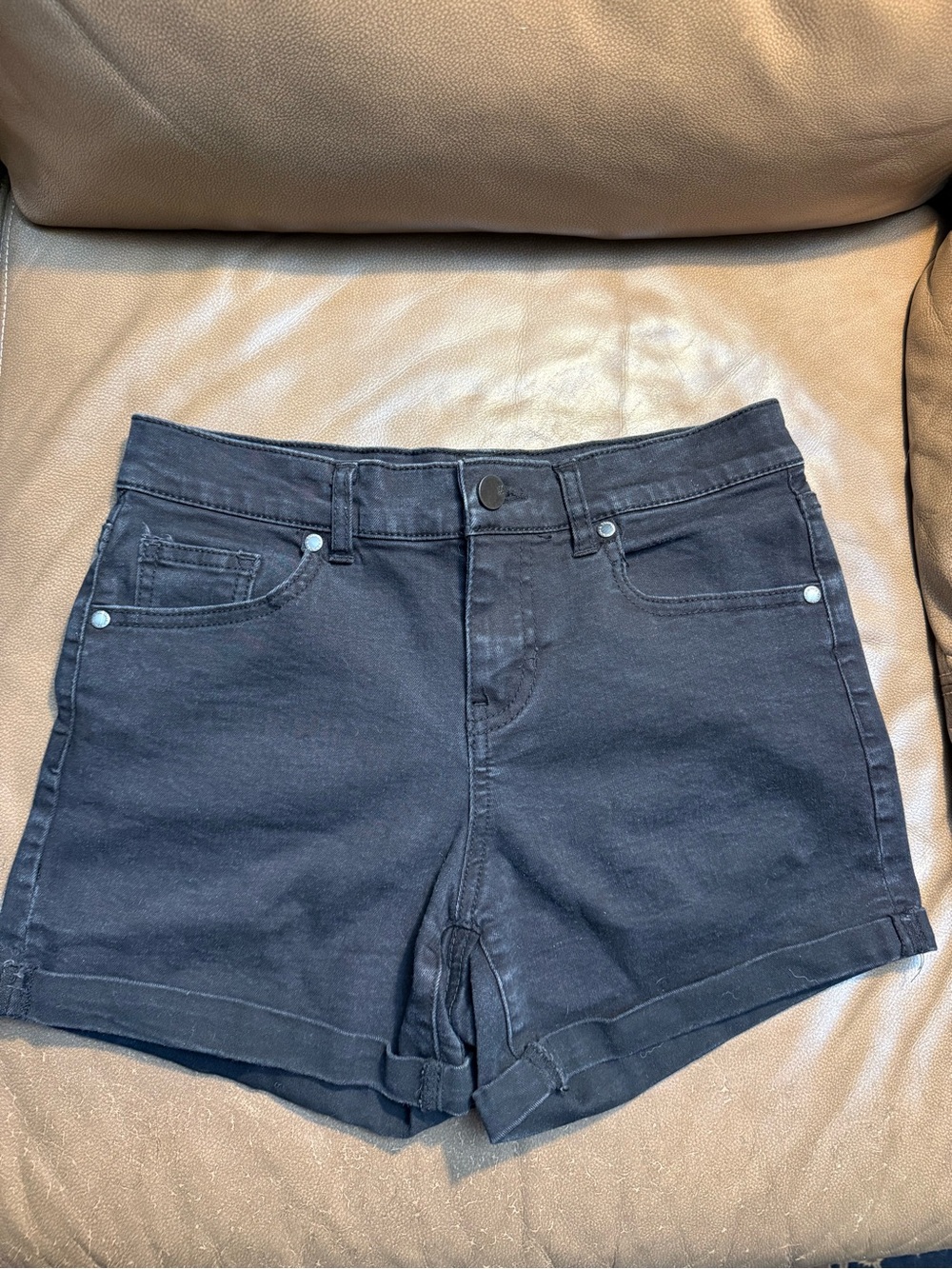 New York & Company Dark Navy Stretch Denim Shorts